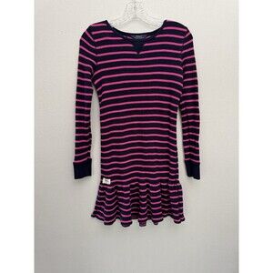 Girls Polo Ralph Lauren Waffle Dress Pink Navy Large 12-14